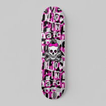 Girly Punk Skull Skateboard