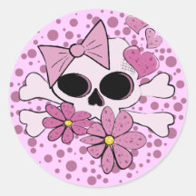 Girly Punk Skull Stickers