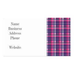 Girly Purple and Pink Plaid Pattern Gifts for Her Business Card Templates