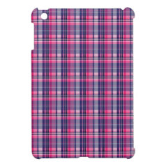 Girly Purple and Pink Plaid Pattern Gifts for Her iPad Mini Case