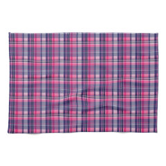 Girly Purple and Pink Plaid Pattern Gifts for Her Kitchen Towels