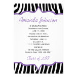 Girly Purple and Zebra Print Graduation Party invitations