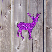 Girly Purple Glitter Deer Rustic Style Photo Cutout