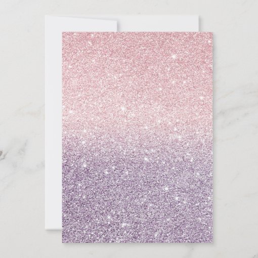 Girly Purple Pink Faux Glitter Ombre Sweet Sixteen Invitation Zazzle