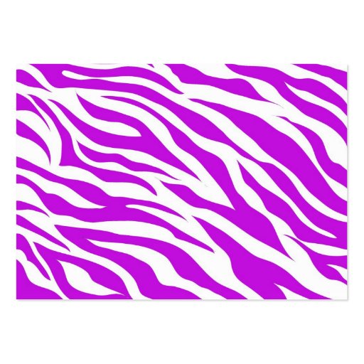 Girly Purple White Zebra Stripes Wild Animal Print Business Card Template (back side)