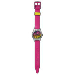 girly rainbow zebra stripes pattern wrist watches