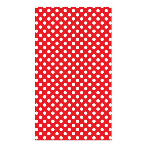 Girly Red and White Polka Dots Business Card (back side)