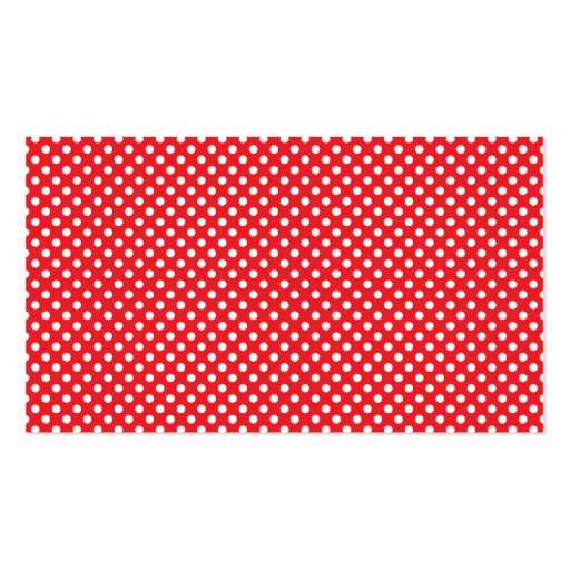 Girly Red White Polka Dots Business Card (back side)