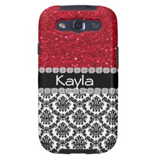 GIRLY SAMSUNG3 CRYSTAL FAUX Damask Design CASE Galaxy S3 Covers