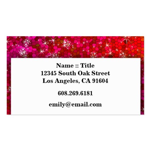 Girly Sequin Rhinestone Glitter Bling Professional Business Cards