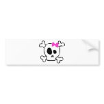 Girly skull bumper sticker