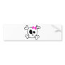 Girly skull bumper sticker