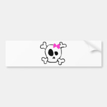 Girly skull bumper sticker