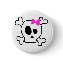 Girly skull pin