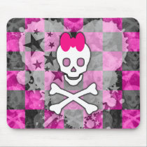 Girly Skull & Crossbones mousepads