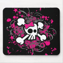 Girly Skull & Crossbones Mousepad