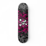 Girly Skull &amp; Crossbones Skateboard