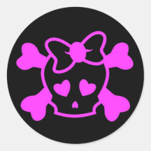 Girly skull in black stickers