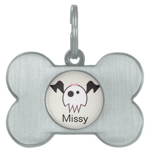 Girly Skull Pet Tag