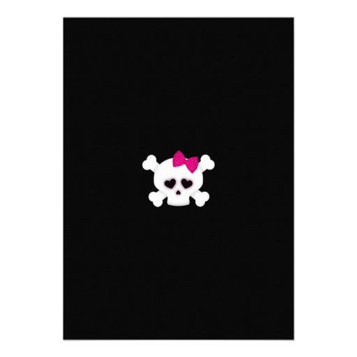 Girly  Skull Pink  Birthday Invitations