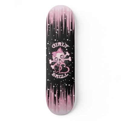 Girly Skull Skate Skate Deck by dlreyes41