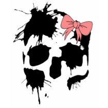Girly Skull Splatter T Shirts