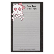 Girly Skull Stationery by Customizables Girly Skull Stationery