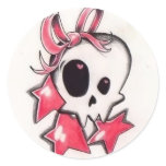 girly skull sticker