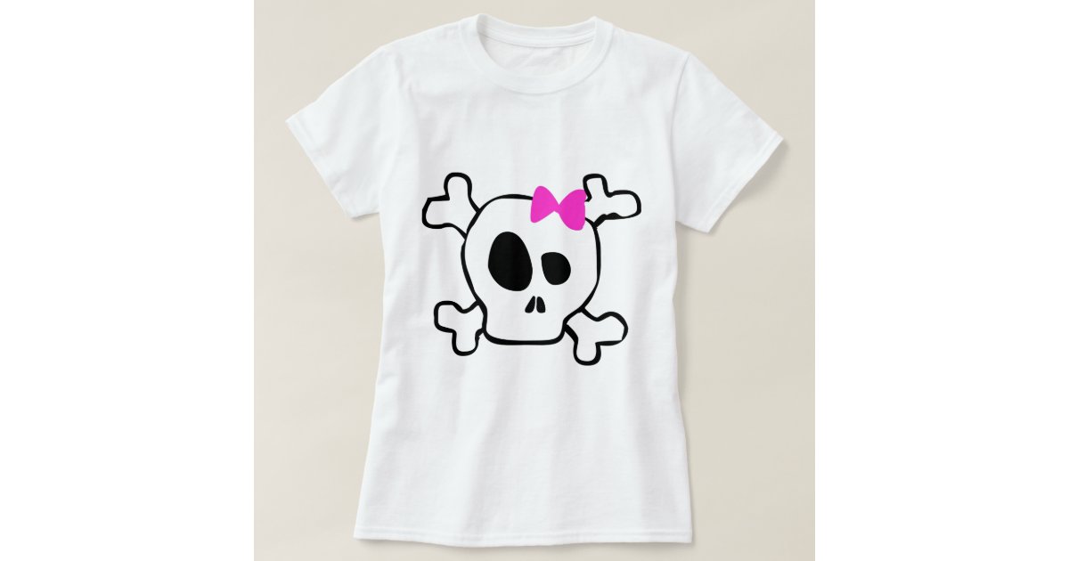 Girly skull TShirt Zazzle