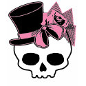 Girly Skull with Hat and Pink Bow t-shirts