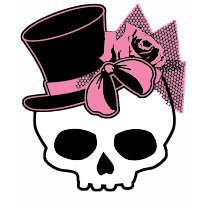 Girly Skull with Hat and Pink Bow t-shirts