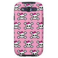 girly skulls and crossbones punk pattern galaxy s3 cover