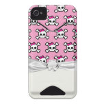 girly skulls and crossbones punk pattern id iphone 4 cover