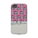 girly skulls and crossbones punk pattern tough iphone 4 covers