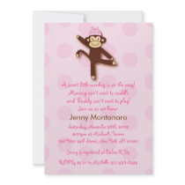 Girly Sock Monkey Custom Baby Shower Invitations by little_prints Girly Sock Monkey Custom Baby Shower Invitations