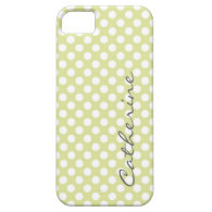 Girly soft lime green polka dots custom iPhone 5 cases