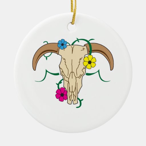 girly steer skull ceramic ornament zazzle girly steer skull ceramic ornament zazzle