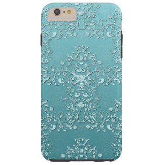 Girly Teal Damask Aqua iPhone 6 case