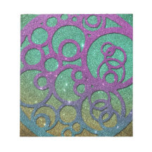 Girly Trendy Faux Glitter Circles Notepad