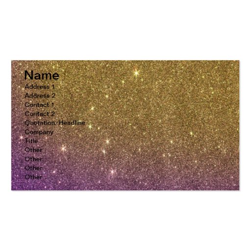 Girly Trendy Faux Gradient Glitter Business Card (front side)