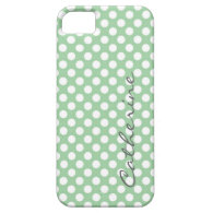 Girly, trendy  light green polka dots custom iPhone 5 cases