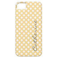 Girly, trendy  light yellow polka dots custom iPhone 5 cover