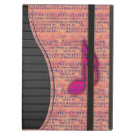 Girly Trendy Musical Note on Sheet Music iPad Covers