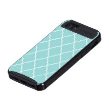 Girly Turquoise Quatrefoil Pattern Covers For iPhone 5