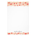 Girly Vintage Pink Roses Personalized Stationery
