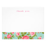 Girly Vintage Roses Simple Thank You Note Cards