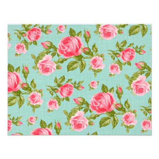 Girly Vintage Roses Simple Thank You Note Cards