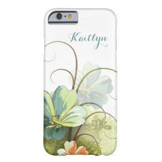 Girly Watercolor Floral Personalized Barely There iPhone 6 Case
