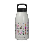 Girly Whimsical Cats aztec floral stripes pattern Drinking Bottle