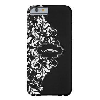 Girly White Lace On Black Background Barely There iPhone 6 Case